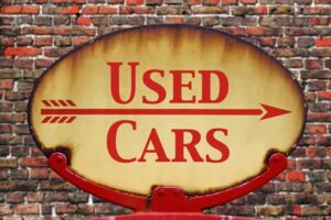 Retro sign Used cars
